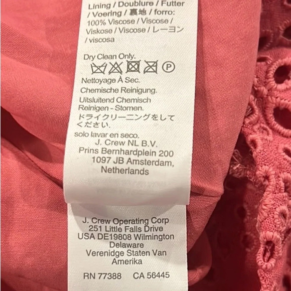 J.Crew Anguilla mini pink eylet linen blend halter dress size 18 NWT - Picture 10 of 12